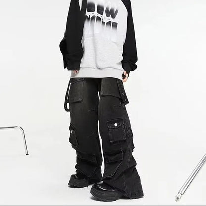 Jeans Gothiques - jeans gothiques - Jeans gothiques en denim noir ajustés pour un style unique