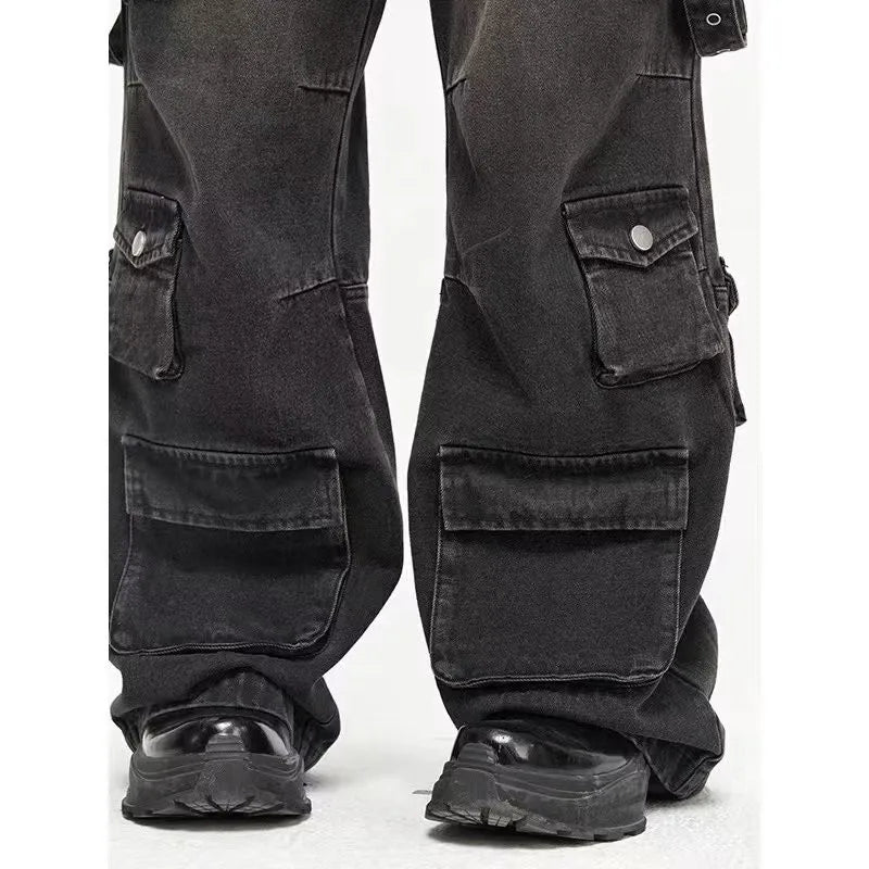 Jeans Gothiques -  mode alternative - Jeans gothiques en denim noir ajustés pour un style unique