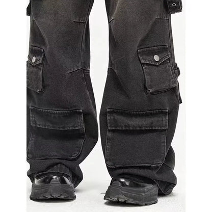 Jeans Gothiques -  mode alternative - Jeans gothiques en denim noir ajustés pour un style unique