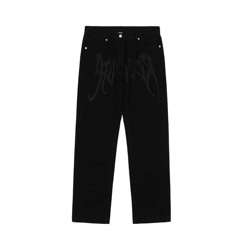 Jeans noirs personnalisés -  jeans de coton - Jeans noirs personnalisés pour un look streetwear unique