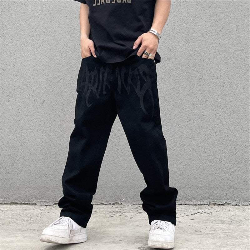 Jeans Noirs Personnalisés - jeans streetwear - Jeans Noirs Personnalisés pour un Style Streetwear Unique