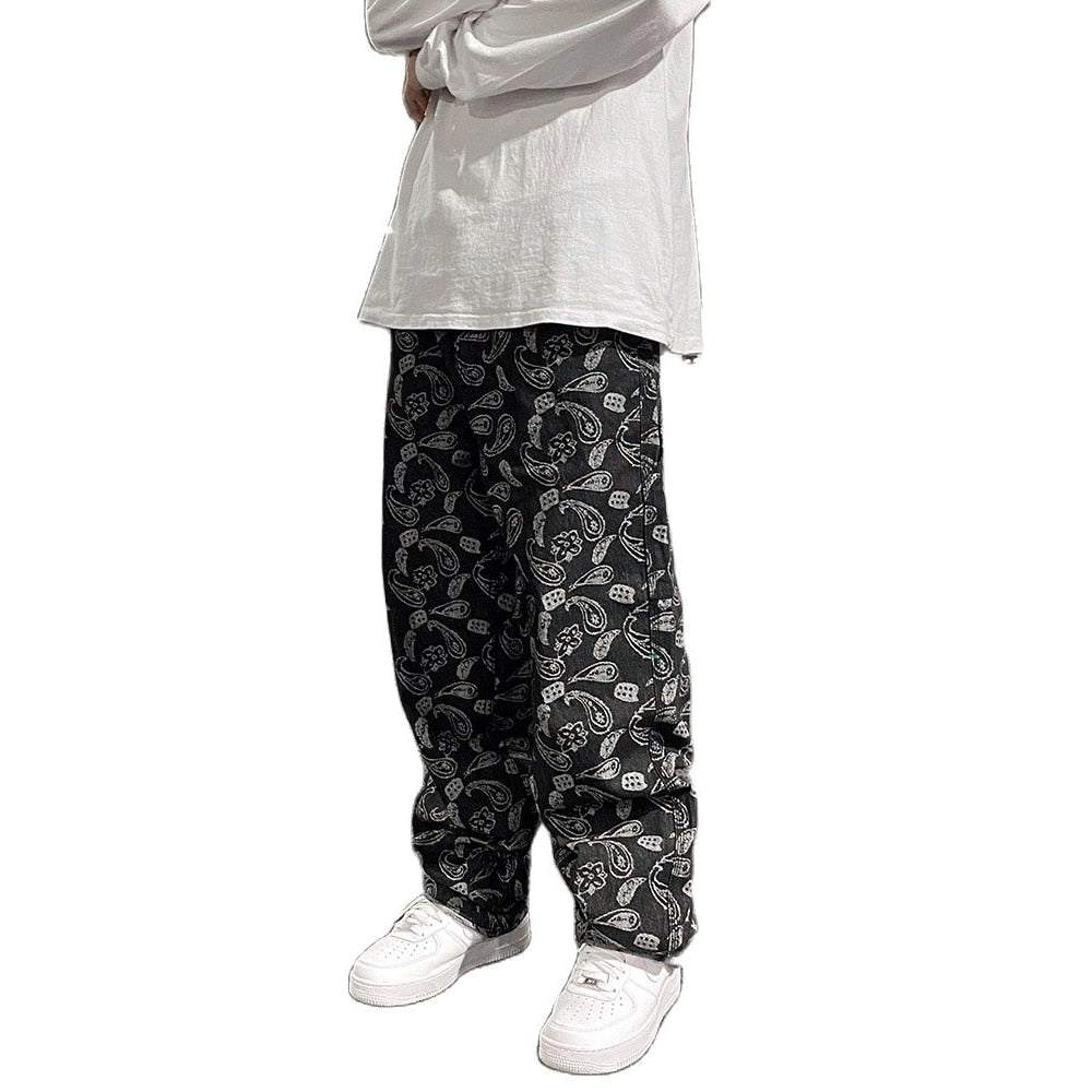 Jeans Paisley - jeans y2k - Jeans Paisley légers au style streetwear Y2K