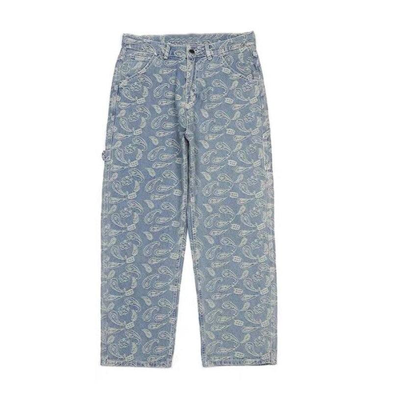 Jeans Paisley -  pantalons techwear - Jeans Paisley légers au style streetwear Y2K