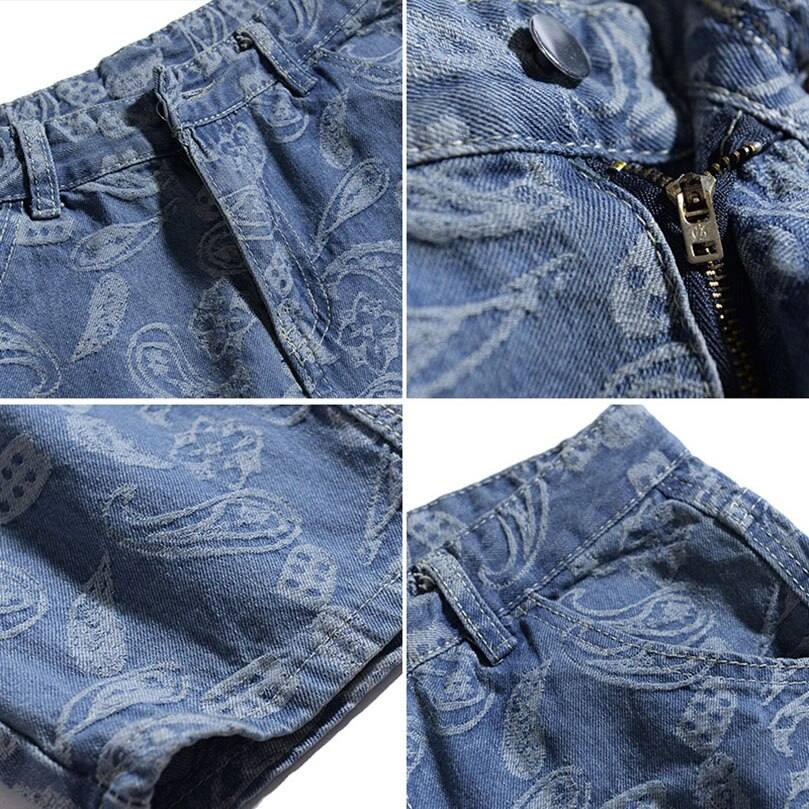 Jeans Paisley -  streetwear - Jeans Paisley légers au style streetwear Y2K