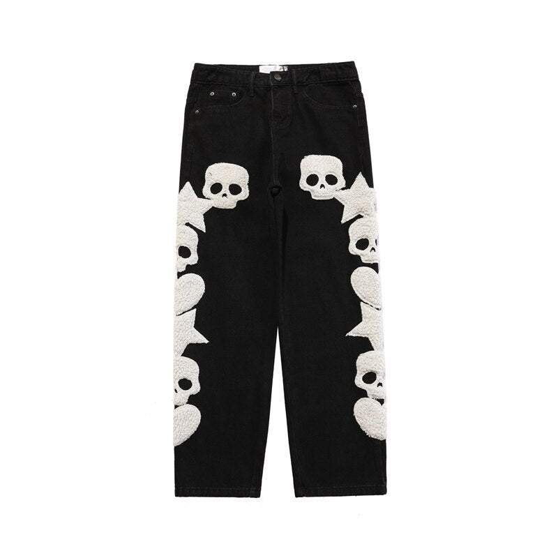 Jeans Skull -  skull - Jeans Skull Uniques pour un Look Streetwear Audacieux