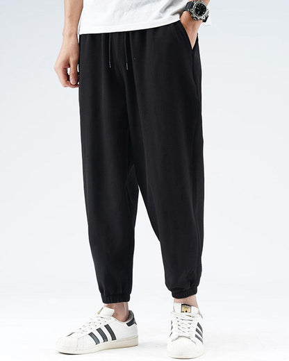 Joggers en Soie Noire Élégants -  léger - Joggers en Soie Noire Confort d'Été et Élégance