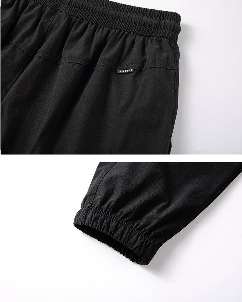 Joggers en Soie Noire Élégants - pantalons en soie glacée - Joggers en Soie Noire Confort d'Été et Élégance