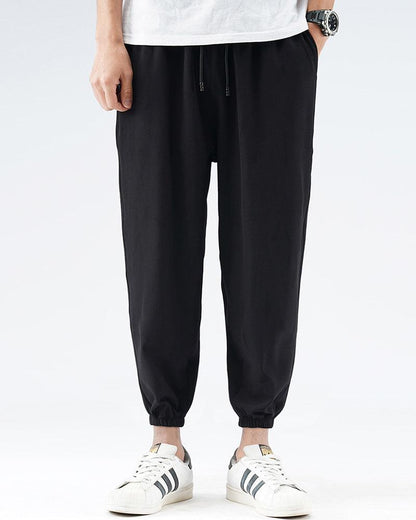 Joggers en Soie Noire Élégants -  style élégant - Joggers en Soie Noire Confort d'Été et Élégance