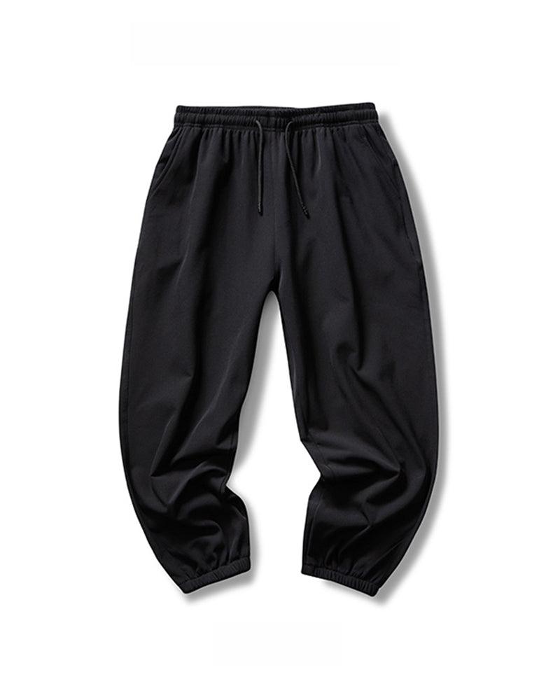 Joggers en Soie Noire Élégants -  été - Joggers en Soie Noire Confort d'Été et Élégance