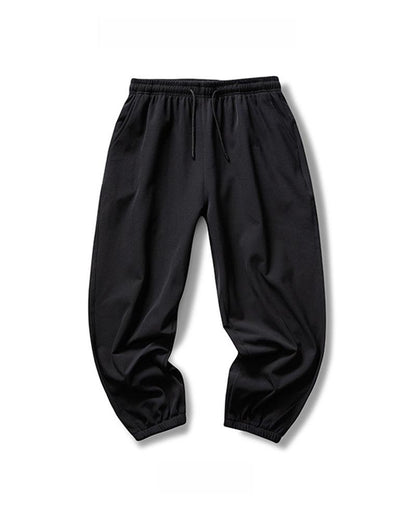 Joggers en Soie Noire Élégants -  été - Joggers en Soie Noire Confort d'Été et Élégance