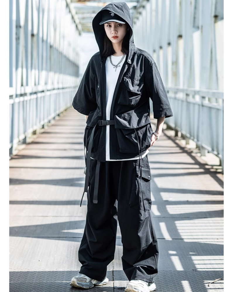 Kimono Chic à Capuche -  style ninja - Kimono Chic à Capuche pour un Style Élégant au Quotidien