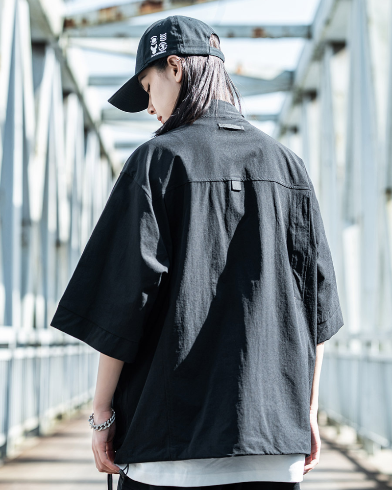 Kimono Chic à Capuche - veste techwear élégante - Kimono Chic à Capuche pour un Style Élégant au Quotidien