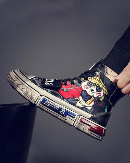 Baskets Techwear Chic en Cuir