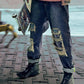 Pantalons en Denim Découpés au Laser Futuristes