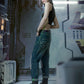 Pantalons en Denim Découpés au Laser Futuristes