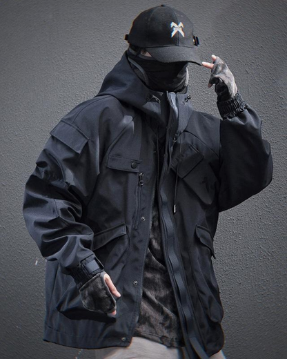 Manteau à Capuche Unisexe Toutes Saisons -  veste multi-poches - Manteau à Capuche Unisexe pour Toutes les Saisons