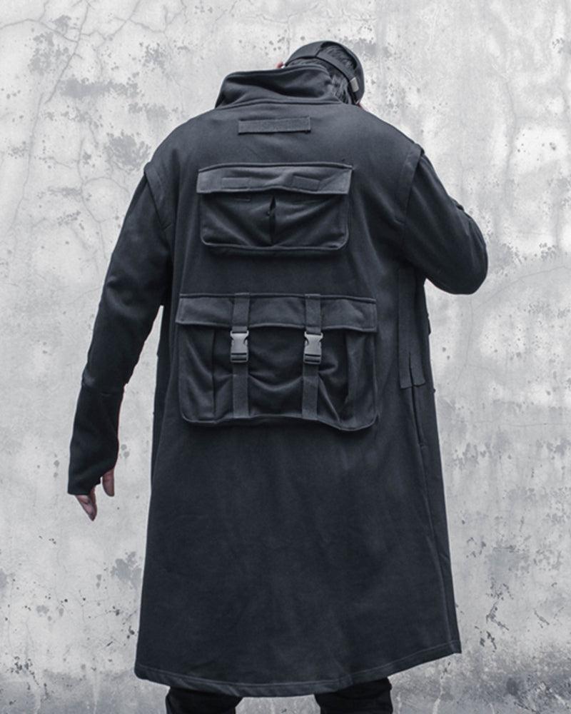 Manteau Cargo Urbain Polyvalent - manteau confortable - Manteau Cargo Urbain Noir et Futuriste