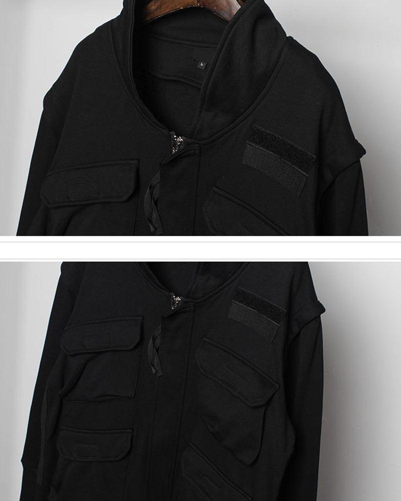 Manteau Cargo Urbain Polyvalent - manteau - Manteau Cargo Urbain Noir et Futuriste