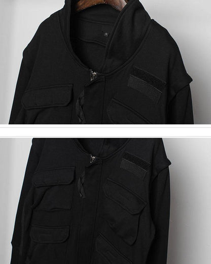 Manteau Cargo Urbain Polyvalent - manteau - Manteau Cargo Urbain Noir et Futuriste