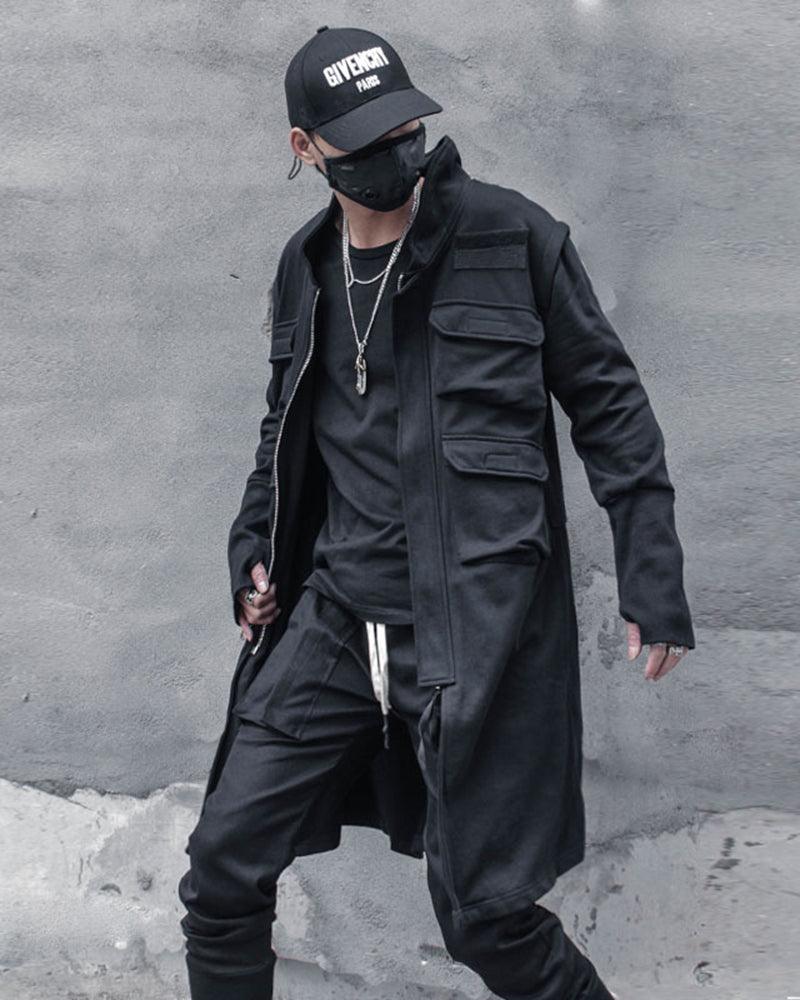 Manteau Cargo Urbain Polyvalent -  noir - Manteau Cargo Urbain Noir et Futuriste