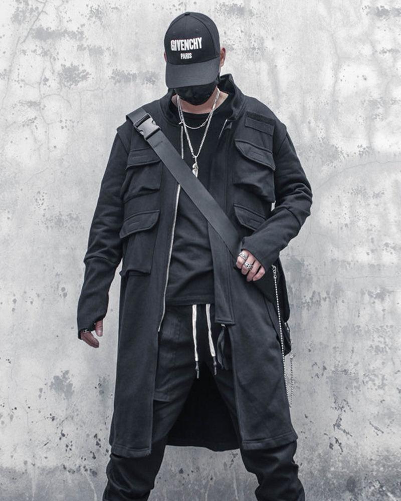 Manteau Cargo Urbain Polyvalent -  techwear - Manteau Cargo Urbain Noir et Futuriste