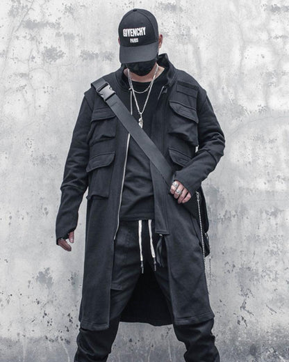 Manteau Cargo Urbain Polyvalent -  techwear - Manteau Cargo Urbain Noir et Futuriste
