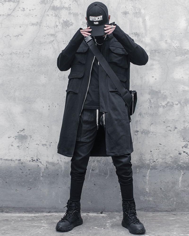 Manteau Cargo Urbain Polyvalent -  urbain - Manteau Cargo Urbain Noir et Futuriste