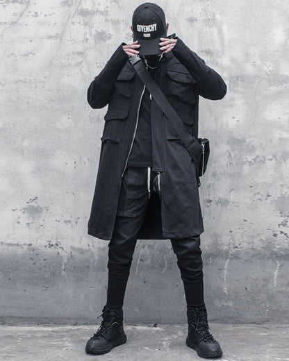 Manteau Cargo Urbain Polyvalent -  urbain - Manteau Cargo Urbain Noir et Futuriste