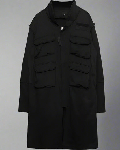 Manteau Cargo Urbain Polyvalent -  vêtements polyvalents - Manteau Cargo Urbain Noir et Futuriste
