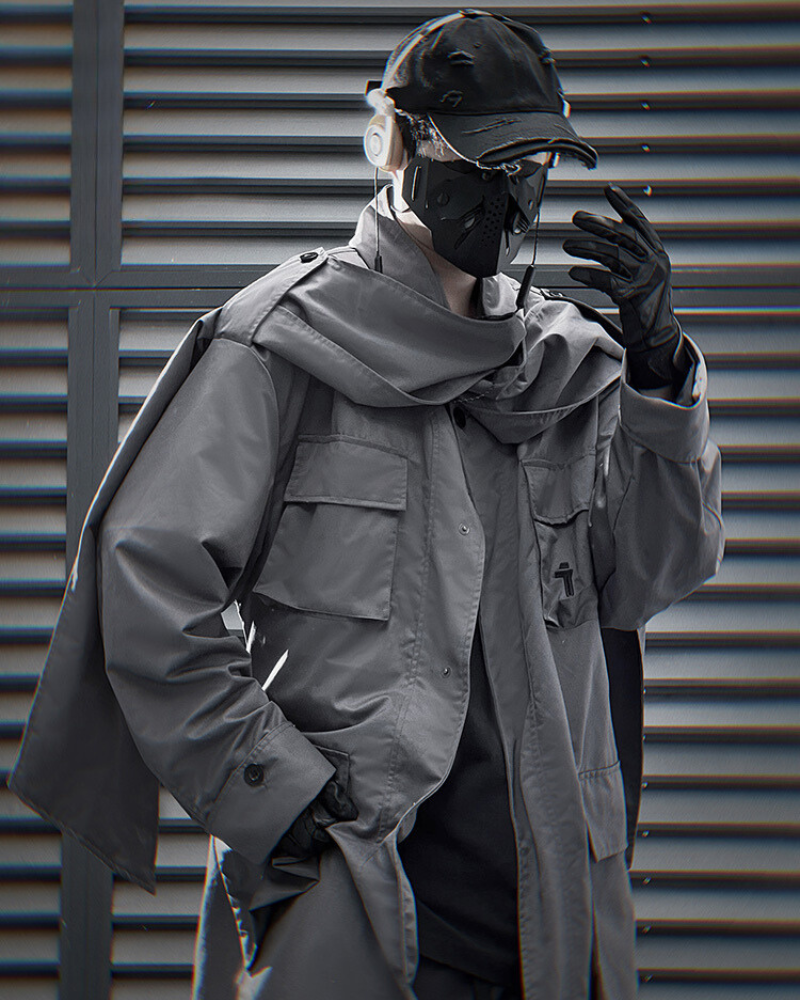 Manteau Écharpe Tout-en-Un -  multi-poches - Manteau Écharpe Tout-en-Un avec plusieurs poches