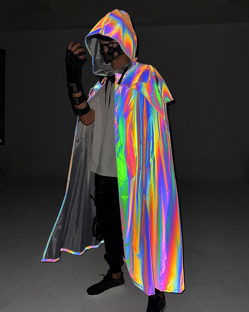 Manteau de Sorcier Magique et Scintillant -  look techwear - Manteau de Sorcier Magique et Scintillant pour Style Gothique