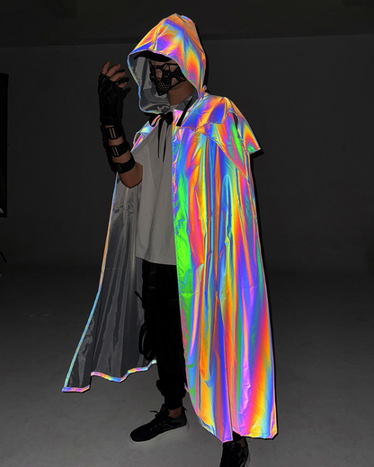 Manteau de Sorcier Magique et Scintillant -  look techwear - Manteau de Sorcier Magique et Scintillant pour Style Gothique