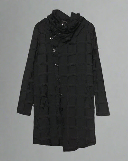 Manteau à Franges Rayé Élégant -  techwear - Manteau Long Élégant à Franges pour un Style Moderne