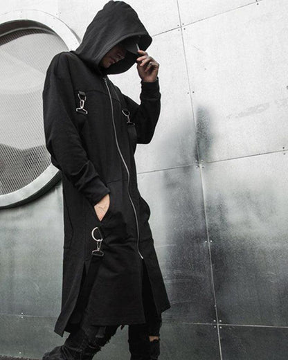 Manteau Long à Capuche Polyvalent -  polyvalent - Manteau Long à Capuche Techwear Élégant pour la Ville