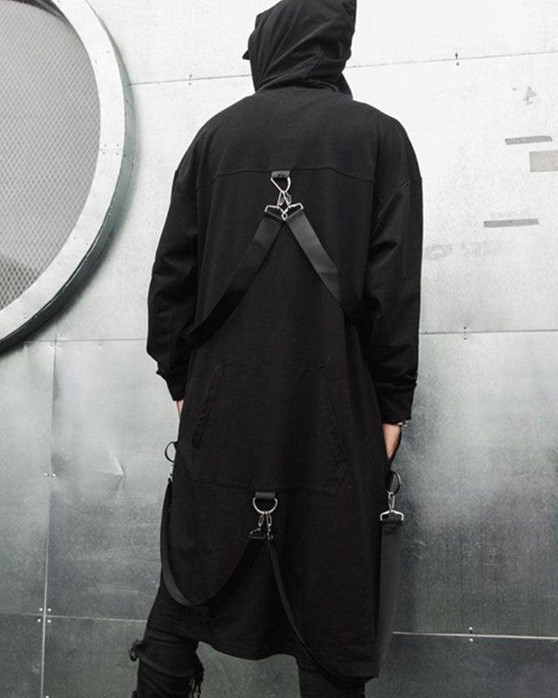 Manteau Long à Capuche Polyvalent -  style minimaliste - Manteau Long à Capuche Techwear Élégant pour la Ville