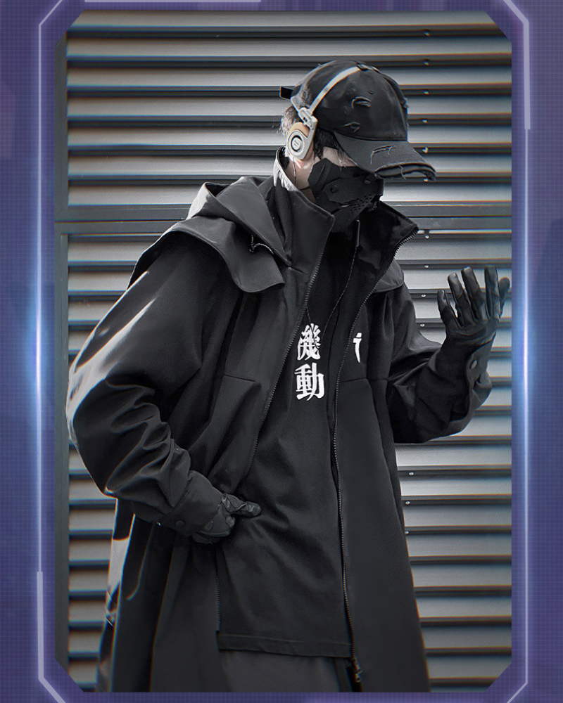 Manteau Long Chic à Double Zip -  futuriste - Manteau Long Chic à Double Zip pour un Style Unique