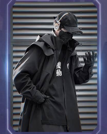 Manteau Long Chic à Double Zip -  futuriste - Manteau Long Chic à Double Zip pour un Style Unique