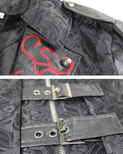 Manteau long gothique unisexe audacieux -  manteau à queue - Manteau gothique long unisexe avec broderie
