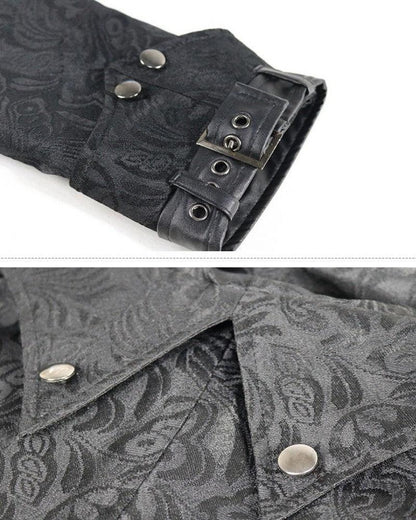 Manteau long gothique unisexe audacieux -  mode audacieuse - Manteau gothique long unisexe avec broderie