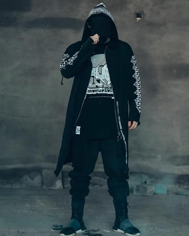 Manteau Long Sombre Avant-Garde - manteau - Manteau long sombre au style futuriste pour un look unique