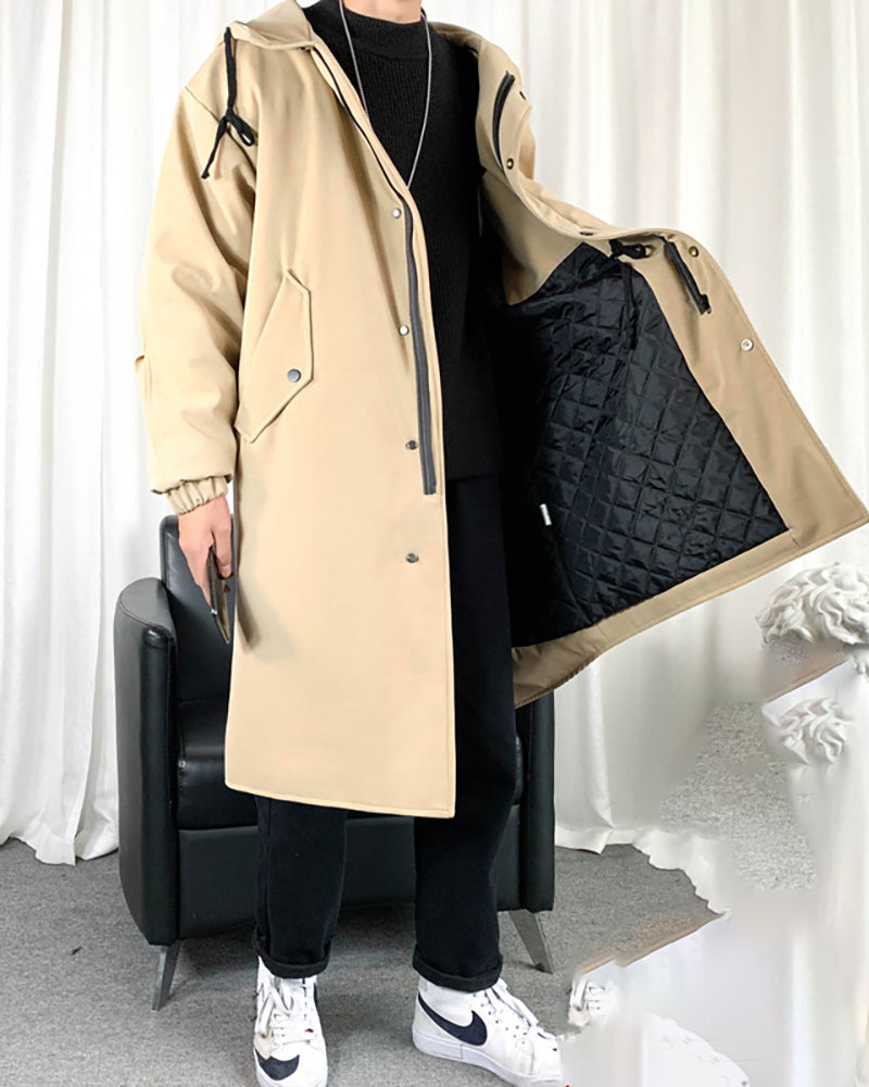 Manteau Long Urbain Chic -  futuriste - Manteau Long Chic Urbain pour un Style Futuriste