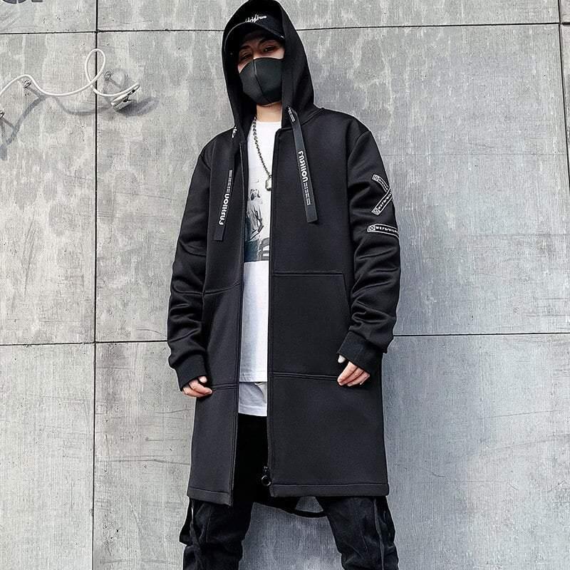 Manteau Long Urbain Futuriste - manteau - Manteau Long Futuriste pour un Style Urbain Unique