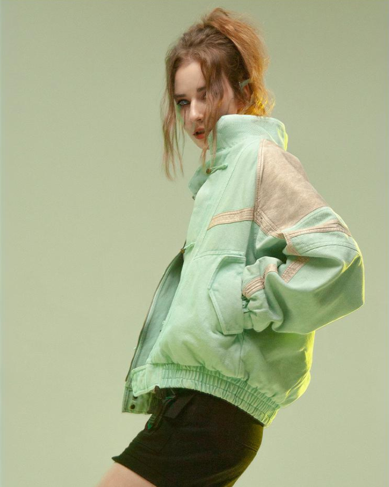 Manteau Patchwork 3D Avant-Garde -  streetwear - Manteau Patchwork 3D en Denim et Cuir