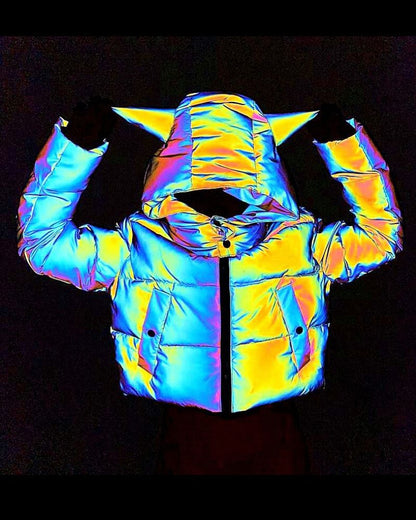 Manteau Technique Hivernal Scintillant -  manteau réfléchissant - Manteau Technique Hivernal Scintillant pour l'Aventure Urbaine