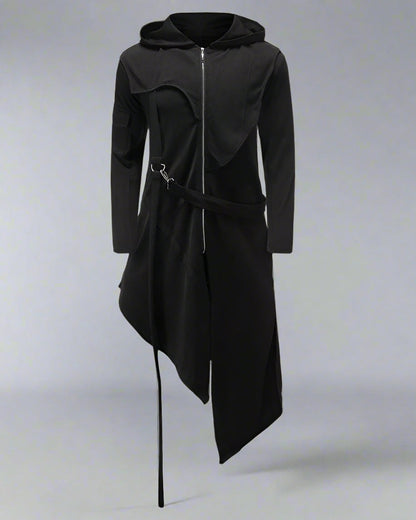 Manteau Technique Long Asymétrique Chic - manteau - Manteau Long Asymétrique Chic à Capuche pour un Style Unique
