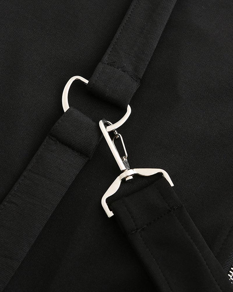Manteau Technique Long Asymétrique Chic -  mode futuriste - Manteau Long Asymétrique Chic à Capuche pour un Style Unique