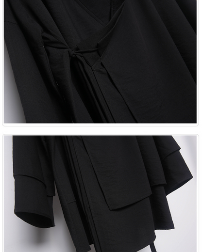 Manteau traditionnel inspiré des samouraïs -  noir - Manteau inspiré des samouraïs en coton durable