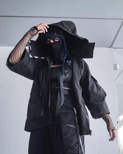 Veste à Capuche Courte Tendance