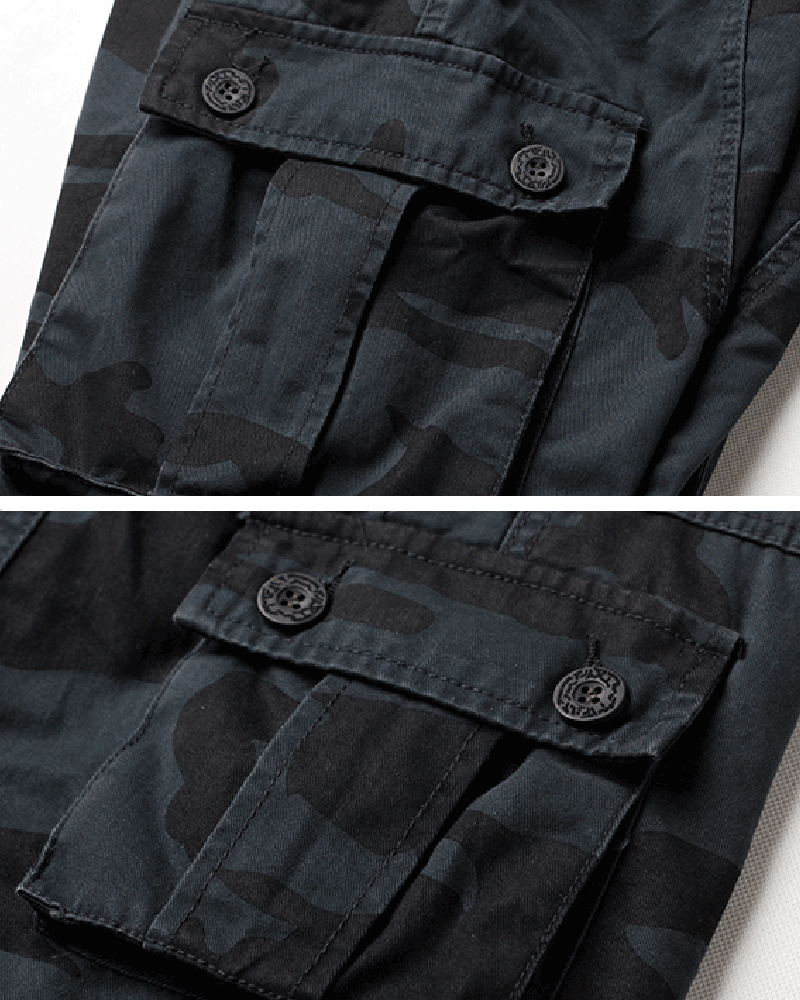 Pantalon Cargo Camouflage Noir Discret -  style futuriste - Pantalon Cargo Camouflage Noir pour un Style Décontracté