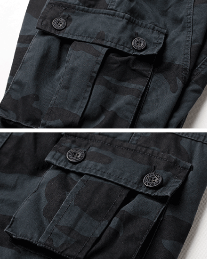 Pantalon Cargo Camouflage Noir Discret -  style futuriste - Pantalon Cargo Camouflage Noir pour un Style Décontracté